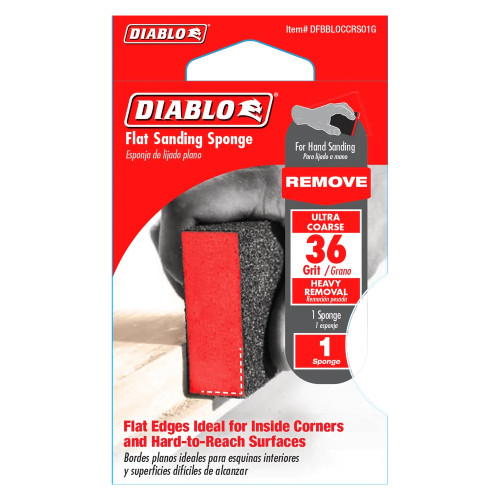 Diablo DFBBLOCCRS01G 4 inch x 2-1/2 inch x 1 inch 36-Grit Red Flat Sanding Sponge