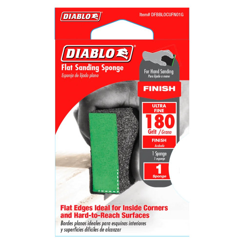 Diablo DFBBLOCUFN01G 4 inch x 2-1/2 inch x 1 inch 180-Grit Green Flat Sanding Sponge