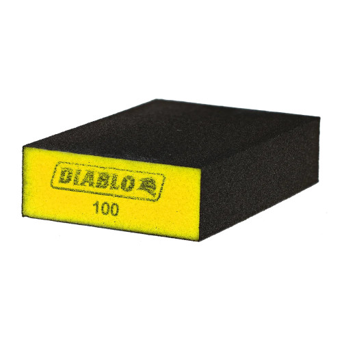 Diablo DFBLBLOFIN04G 5 Inch x 3 Inch x 1 Inch 100-Grit Yellow Large Flat Sanding Sponges - 4pk