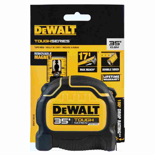 DeWalt DWHT36935S TOUGHSERIES 35 feet Tape Measure showing in packaging