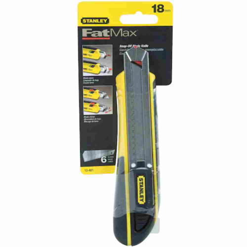 Stanley 10481 FATMAX 18mm Snap-Off Knife showing in packaging