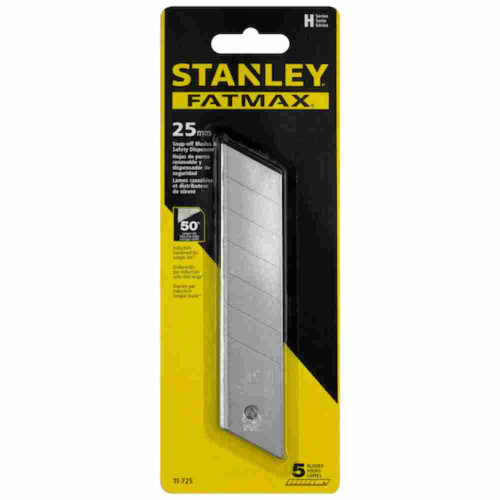 Stanley 11725 FATMAX 25mm Snap-Off Blades - 5pk showing in packaging