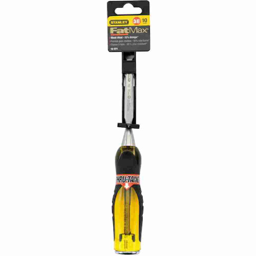Stanley 16974 FATMAX 3/8 inch Thru-Tang Wood Chisel showing in packaging