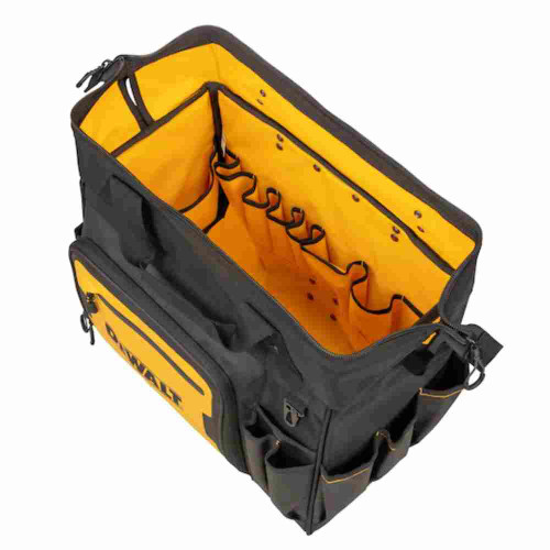 DeWalt DWST560107 18 inch Rolling Tool Bag showing the pockets inside of the bag