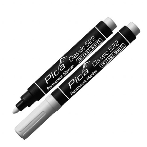 Pica 522-52-SB Classic 520 Permanent Marker with Bullet Tip - White