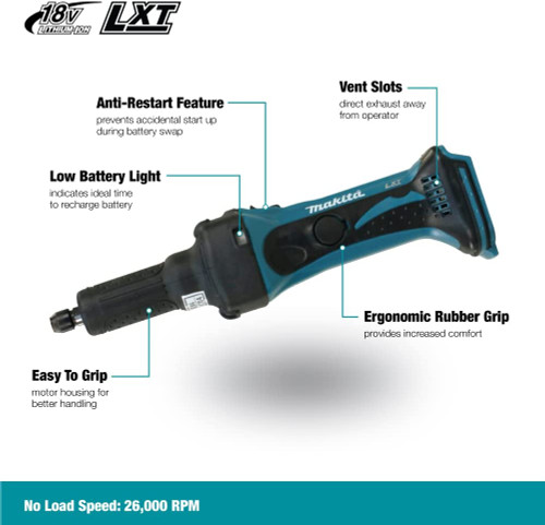 Makita DGD800Z 18V LXT Cordless Die Grinder (Tool Only)
