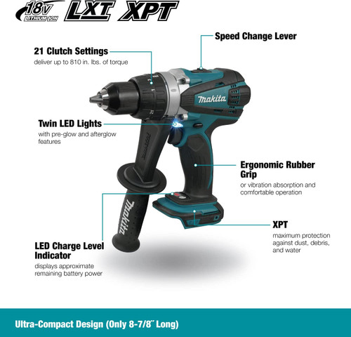 Makita DHP458Z 18V LXT Cordless 1/2 inch Hammer Drill / Driver (Tool Only)