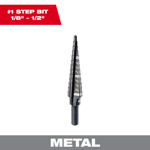 Milwaukee 48-89-9201 #1 Step Drill Bit (1/8 inch - 1/2 inch) - 13 Steps