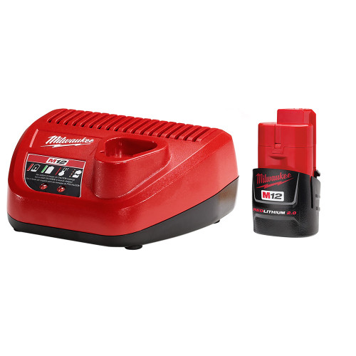 Milwaukee 48-59-2420 M12 2.0 Ah Battery and Charger Starter Kit