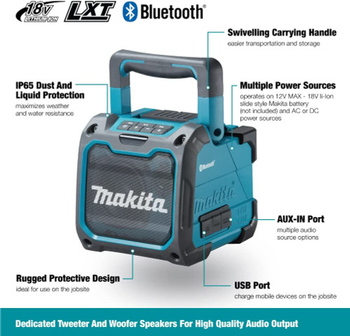 Makita DMR200C 12V MAX/18V LXT Cordless/Corded Jobsite Speaker with Bluetooth (Tool Only)