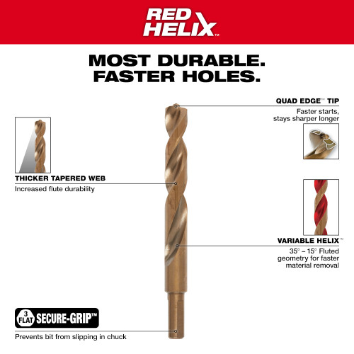 Milwaukee 48-89-2530 19pc Metric Cobalt RED HELIX Twist Drill Bit Set