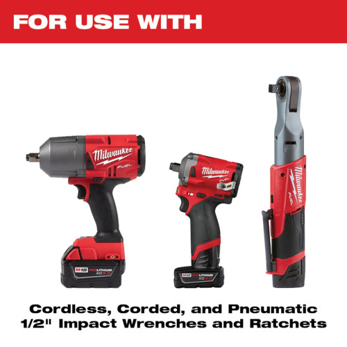 Milwaukee 49-66-6269 SHOCKWAVE Impact Duty 8mm 1/2 inch Drive Metric 6pt Deep Socket