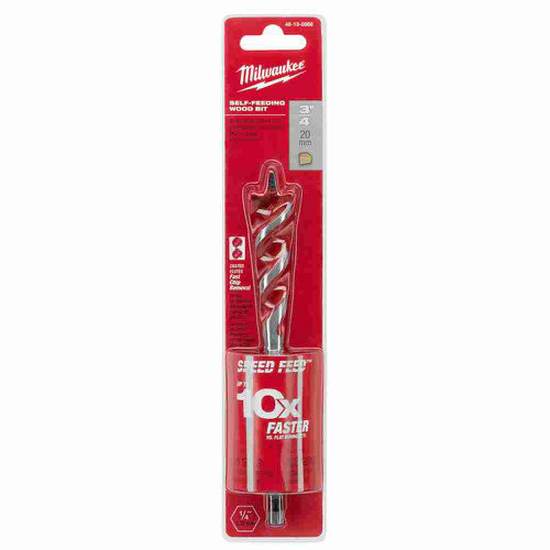 Milwaukee 48-13-0068 SPEED FEED 3/4 inch x 6 inch Self-Feeding Wood Bit showing in packaging