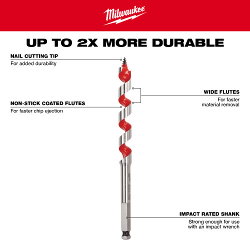 Milwaukee 48-13-6000 1 inch x 18 inch Ship Auger Bit