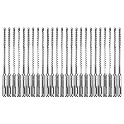 Bosch HCFC2041B25 Bulldog Xtreme 1/4 Inch x 4 Inch x 6 Inch 4-Cutter SDS-Plus Rotary Hammer Drill Bits - 25pk