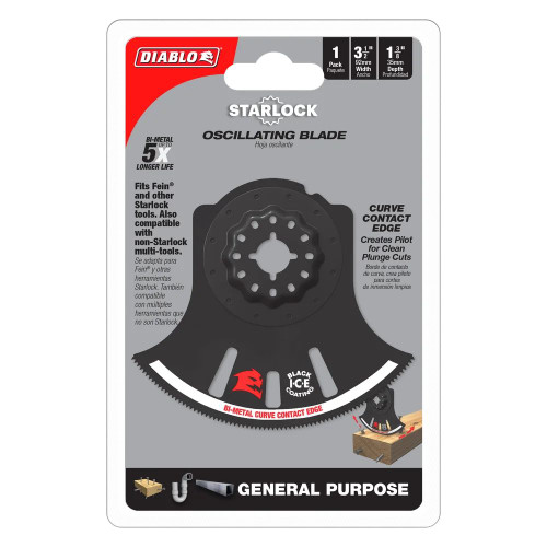 Diablo DOS350RBGP 3-1/2 inch Starlock Bi-Metal Oscillating Blade for General Purpose Cuts