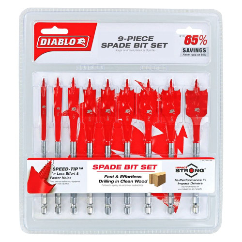 Diablo DSP2930-S9 9pc 6 inch Speed-Tip Spade Bit Set