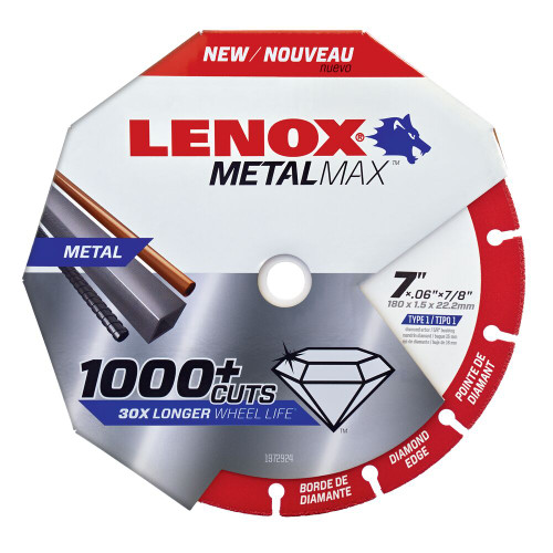 Lenox 1972924 MetalMax 7 inch x .06 inch x 7/8 inch Type 1 Diamond Cut-Off Wheel