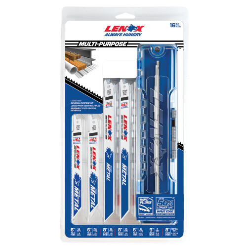 Lenox 20572656R LumberWolf  6 inch x 3/4 inch x .050 inch 6 TPI Reciprocating Saw Blades for Nail Embedded Wood - 5pk