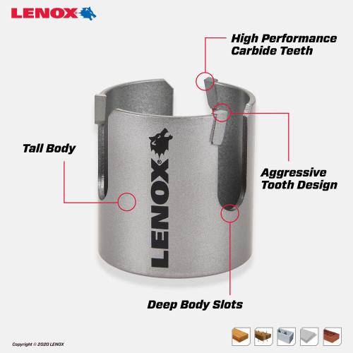 Lenox LXAH4414 4-1/4 inch Carbide Tipped Multi-Material Hole Saw