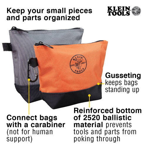 Klein Tools 55470 Stand-Up Zipper Tool Pouches - 2pk