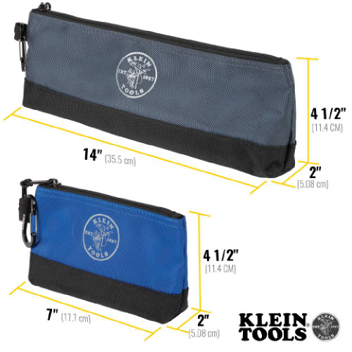 Klein Tools 55559 14 Inch  and 7 Inch Stand-Up Zipper Tool Bags - 2pk