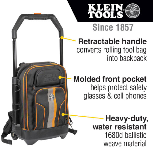 Klein Tools 55604 Tradesman Pro 17 Inch Rolling Tool Backpack