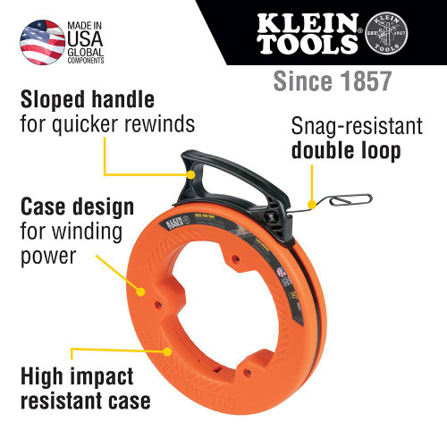 Klein Tools 56331 1/8 inch x 50 foot Steel Fish Tape