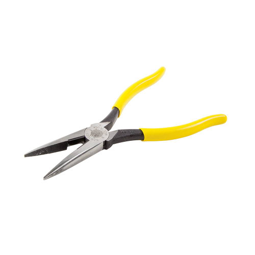 Klein Tools D203-8 8-inch Side-Cutting Long-Nose Pliers showing with jaws open