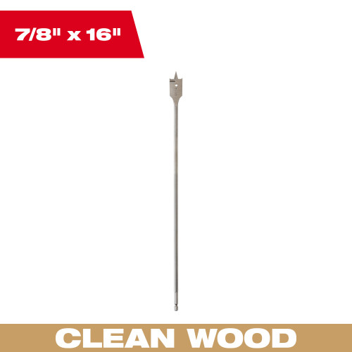 Milwaukee 48-27-0190 7/8 inch x 16inch  Flat Boring Bit