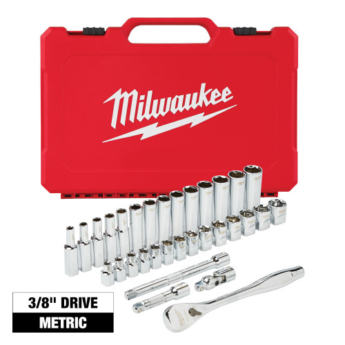 Milwaukee 48-22-9508 32pc Metric 3/8-inch Drive Ratchet  and Socket Set