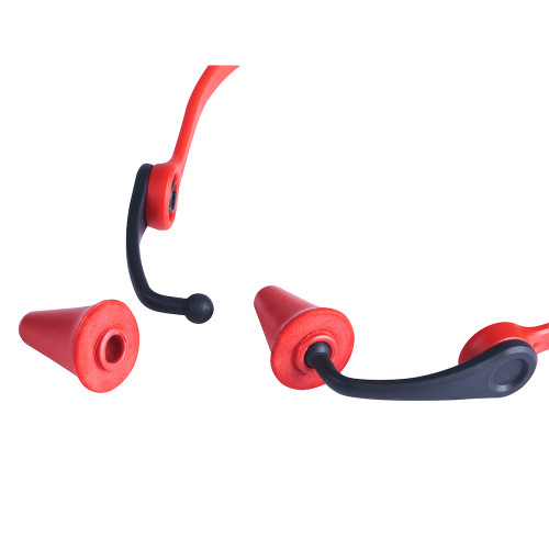Milwaukee 48-73-3206 Replacement Banded Foam Ear Plugs - 5 Pairs showing replacement of plugs and a band (band sold separately)
