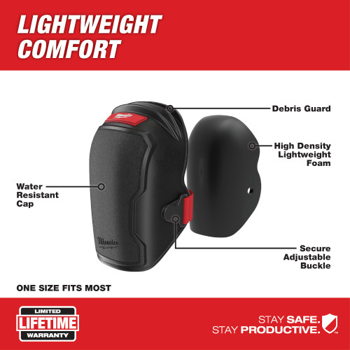 Milwaukee 48-73-6000 Free-Flex Knee Pads  showing features of the knee pads