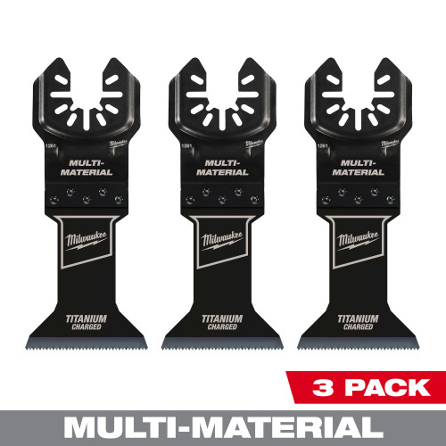 Milwaukee 49-25-1263 OPEN-LOK 1-3/4-inch Universal Fit Titanium Enhanced Bi-Metal Metal Cutting Multi-Tool Oscillating Blades - 3pk