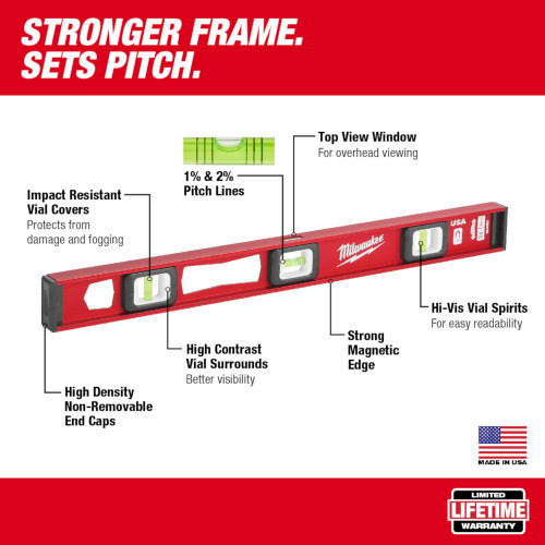 Milwaukee MLIBM48 48 inch Magnetic I-Beam Level
