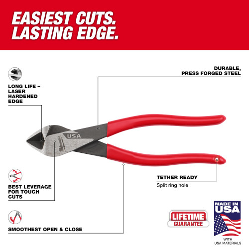 Milwaukee MT508 8 inch Diagonal Dipped Grip Cutting Pliers