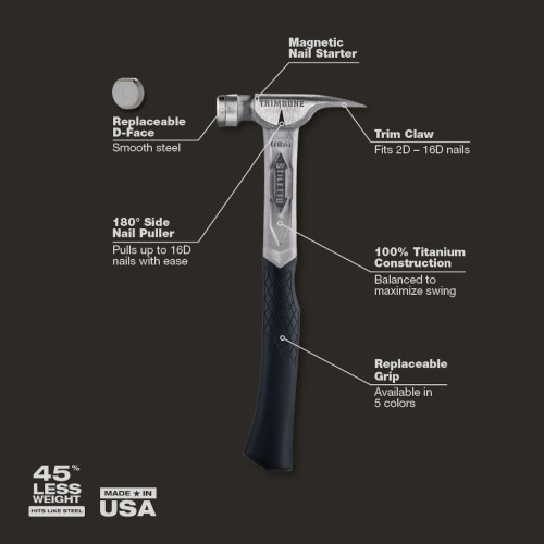 Stiletto TRMB TRIMBONE 10oz Titanium Finish Hammer