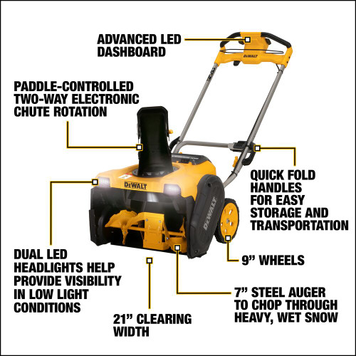 DeWalt DCSNP2142Y2-CA 60V MAX 21 inch Single-Stage Snow Blower Kit