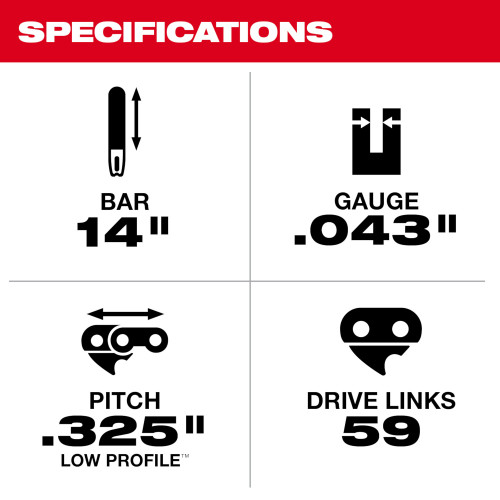 Milwaukee 49-16-2744 14 inch Top Handle Chainsaw Chain