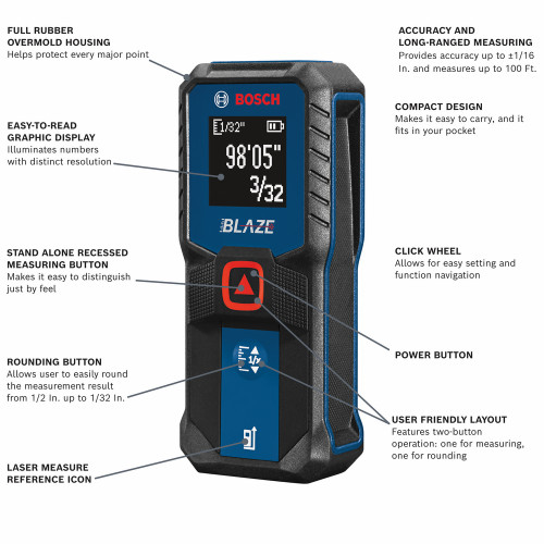 Bosch GLM100-23 BLAZE 100 ft. Laser Measure