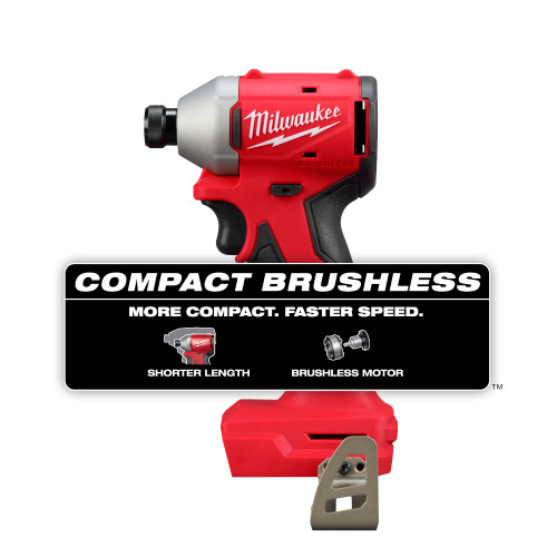 Milwaukee 3650-20 M18 Cordless Brushless Compact 1/4 Inch Hex Impact Driver (Tool Only)