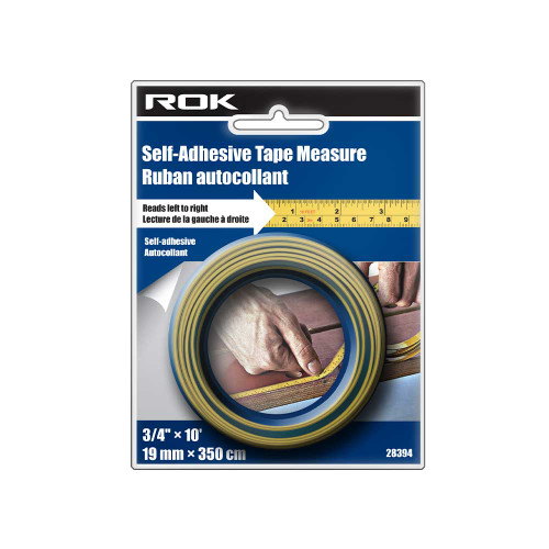 ROK 28394 SAE/Metric Self-Adhesive Tape Measure - Left to Right 3 meters / 10 feet