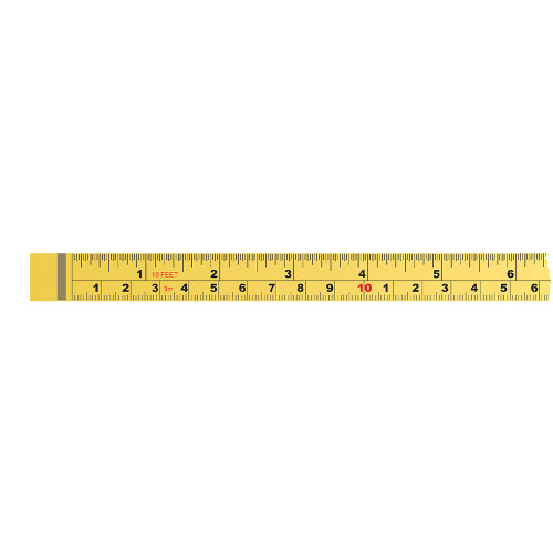 ROK 28394 SAE/Metric Self-Adhesive Tape Measure - Left to Right