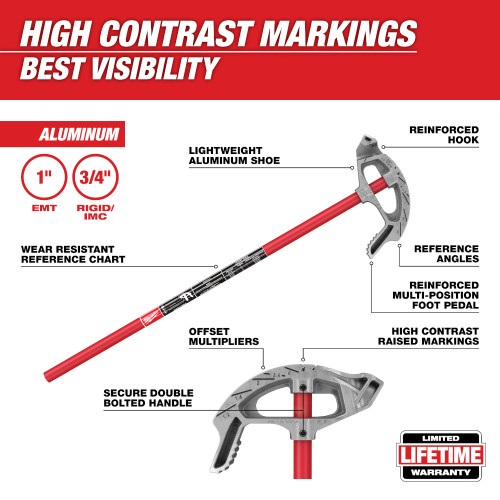 Milwaukee 48-22-4072 1 inch EMT Aluminum Conduit Bender