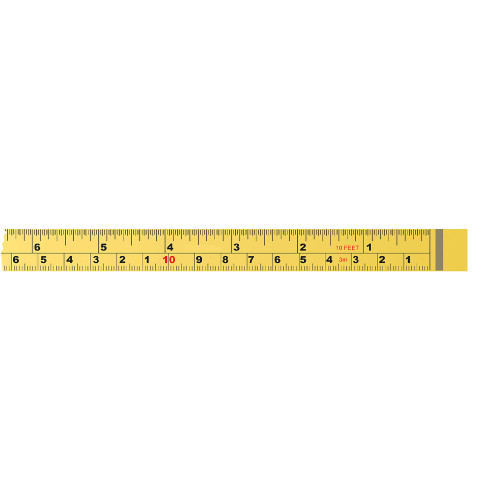 ROK 28396 SAE/Metric Self-Adhesive Tape Measure - Right to Left