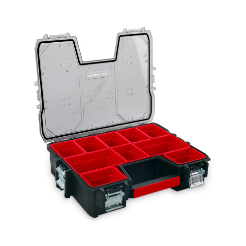 Truwerx 60018 17-7/8 inch x 4-1/2 inch x 14 inch 10 Deep Compartment Parts Organizer