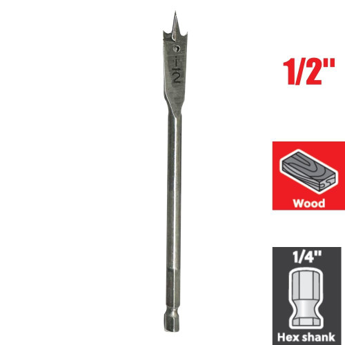 Truwerx 52515 1/2 inch Spade Drill Bit