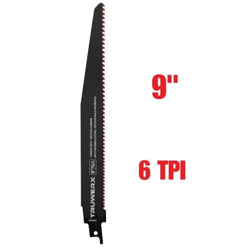 Truwerx 44832 9 Inch 6 TPI Carbide Teeth Demolition Reciprocating Saw Blade