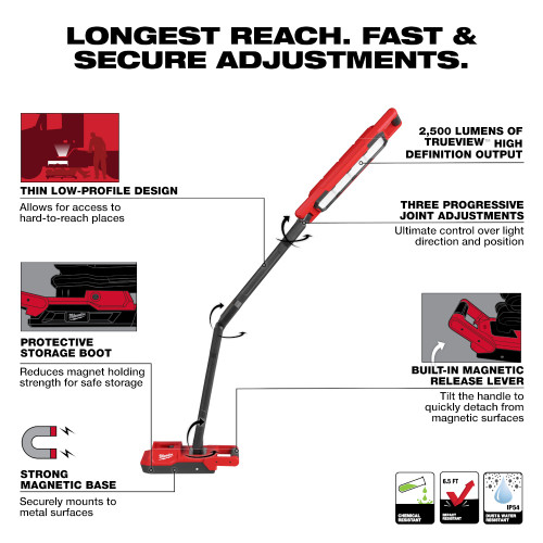 Milwaukee 2129-20 M18 2500lm Magnetic Extendable Boom Light (Tool Only)