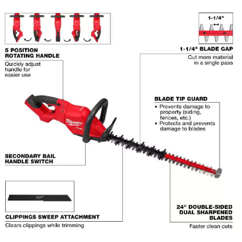 Milwaukee 3033-20  M18 FUEL Cordless 24 Inch Brushless Hedge Trimmer (Tool Only)